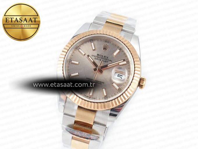 DateJust 41 126331 Clean 904L SS/RG 1:1 Best Edition Champagne Dial on Oyster Bracelet VR3235 - Görsel 1