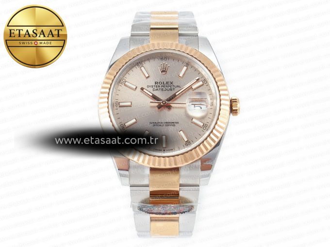 DateJust 41 126331 Clean 904L SS/RG 1:1 Best Edition Champagne Dial on Oyster Bracelet VR3235 - Görsel 3