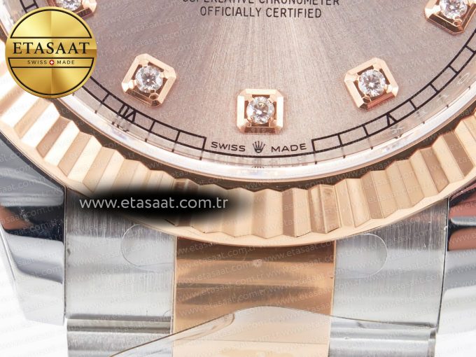 DateJust 41 126331 Clean 904L SS/RG 1:1 Best Edition Rose Gold Diamond Dial on Oyster Bracelet VR3235 - Görsel 13