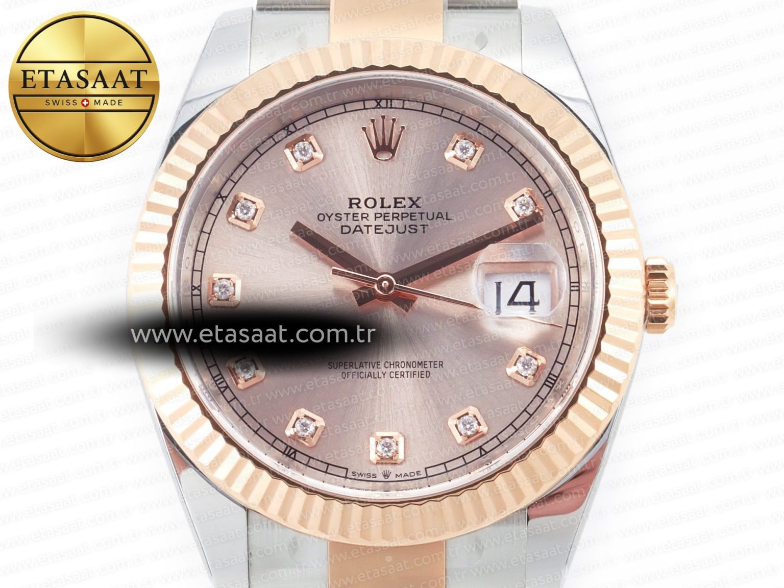 DateJust 41 126331 Clean 904L SS/RG 1:1 Best Edition Rose Gold Diamond Dial on Oyster Bracelet VR3235 - Görsel 4