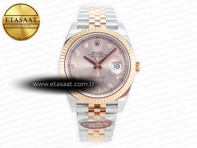 DateJust 41 126331 Clean 904L SS/RG 1:1 Best Edition Rose Gold Diamond Dial on SS/RG Jubilee Bracelet VR3235 - Görsel 3
