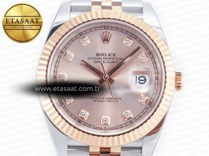 DateJust 41 126331 Clean 904L SS/RG 1:1 Best Edition Rose Gold Diamond Dial on SS/RG Jubilee Bracelet VR3235 - Görsel 4