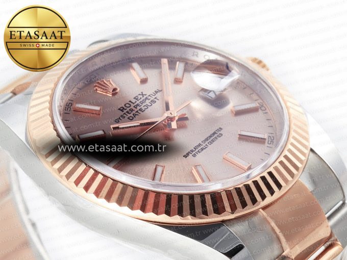 DateJust 41 126331 Clean Best Edition RG Dial Stick Markers on Oyster Bracelet VR3235 - Görsel 8