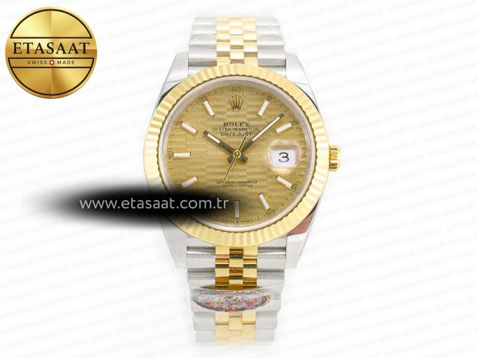 DateJust 41 126333 Clean 1:1 Best Edition 904L Steel YG Textured Dial on SS/YG Jubilee Bracelet VR3235 - Görsel 3