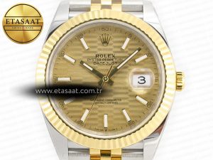 DateJust 41 126333 Clean 1:1 Best Edition 904L Steel YG Textured Dial on SS/YG Jubilee Bracelet VR3235 - Görsel 4