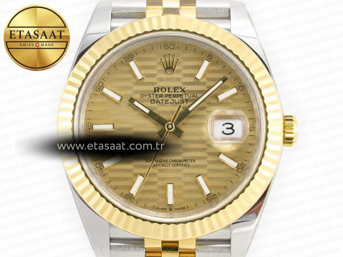 DateJust 41 126333 Clean 1:1 Best Edition 904L Steel YG Textured Dial on SS/YG Jubilee Bracelet VR3235 - Görsel 4