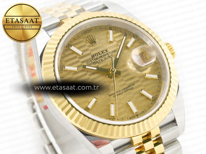 DateJust 41 126333 Clean 1:1 Best Edition 904L Steel YG Textured Dial on SS/YG Jubilee Bracelet VR3235 - Görsel 5