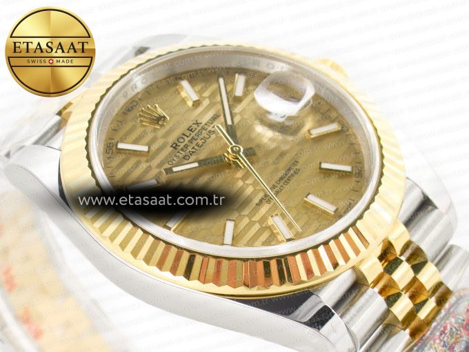 DateJust 41 126333 Clean 1:1 Best Edition 904L Steel YG Textured Dial on SS/YG Jubilee Bracelet VR3235 - Görsel 7