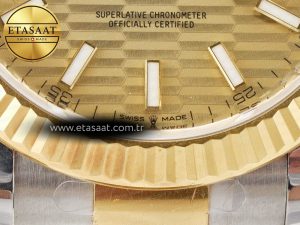 DateJust 41 126333 Clean 1:1 Best Edition 904L Steel YG Textured Dial on SS/YG Oyster Bracelet VR3235 - Görsel 12