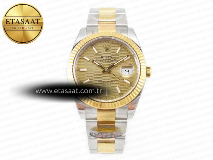 DateJust 41 126333 Clean 1:1 Best Edition 904L Steel YG Textured Dial on SS/YG Oyster Bracelet VR3235 - Görsel 3