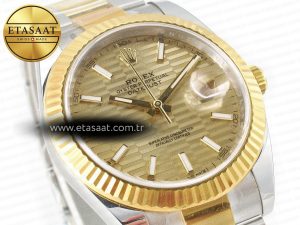 DateJust 41 126333 Clean 1:1 Best Edition 904L Steel YG Textured Dial on SS/YG Oyster Bracelet VR3235 - Görsel 5