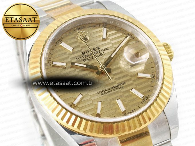 DateJust 41 126333 Clean 1:1 Best Edition 904L Steel YG Textured Dial on SS/YG Oyster Bracelet VR3235 - Görsel 5