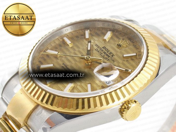 DateJust 41 126333 Clean 1:1 Best Edition 904L Steel YG Textured Dial on SS/YG Oyster Bracelet VR3235 - Görsel 6