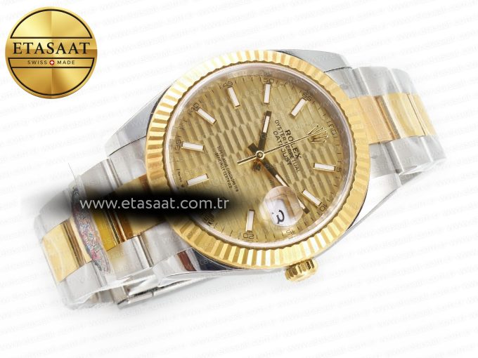 DateJust 41 126333 Clean 1:1 Best Edition 904L Steel YG Textured Dial on SS/YG Oyster Bracelet VR3235 - Görsel 8