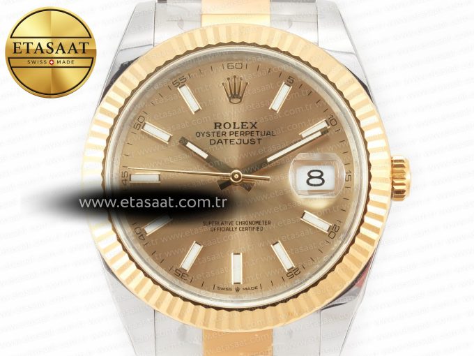 DateJust 41 126333 Clean Best Edition YG Dial Stick Markers on Oyster Bracelet VR3235 - Görsel 4