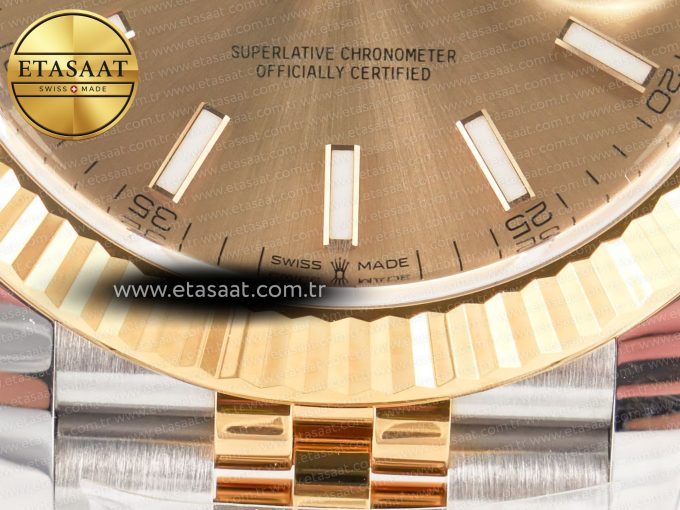 DateJust 41 126333 Clean Best Edition YG Gold Dial Stick Markers on Jubilee Bracelet VR3235 - Görsel 13