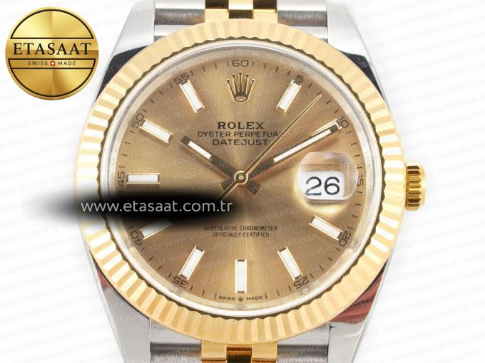 DateJust 41 126333 Clean Best Edition YG Gold Dial Stick Markers on Jubilee Bracelet VR3235 - Görsel 4