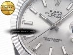 DateJust 41 126334 Fluted Bezel ARF 1:1 Best Edition 904L Steel Silver Stick Dial on Jubilee Bracelet VR3235 - Görsel 10
