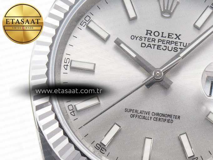 DateJust 41 126334 Fluted Bezel ARF 1:1 Best Edition 904L Steel Silver Stick Dial on Jubilee Bracelet VR3235 - Görsel 10