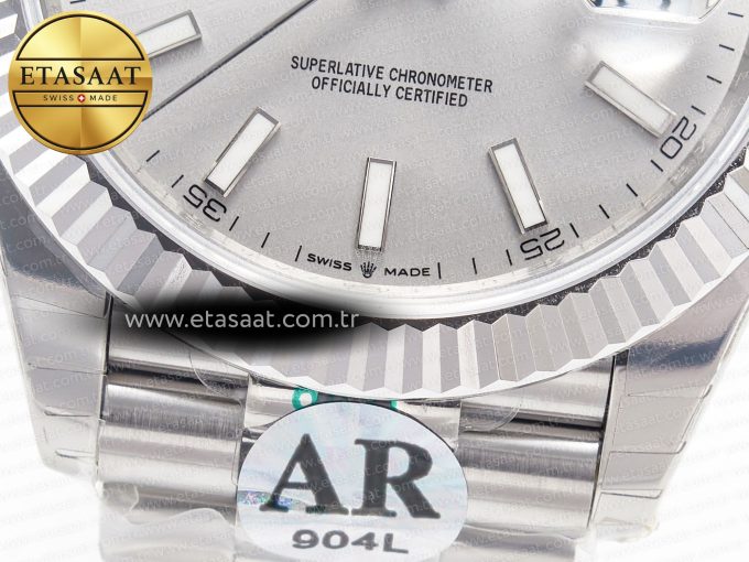 DateJust 41 126334 Fluted Bezel ARF 1:1 Best Edition 904L Steel Silver Stick Dial on Jubilee Bracelet VR3235 - Görsel 13