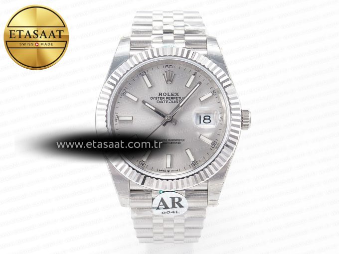 DateJust 41 126334 Fluted Bezel ARF 1:1 Best Edition 904L Steel Silver Stick Dial on Jubilee Bracelet VR3235 - Görsel 3