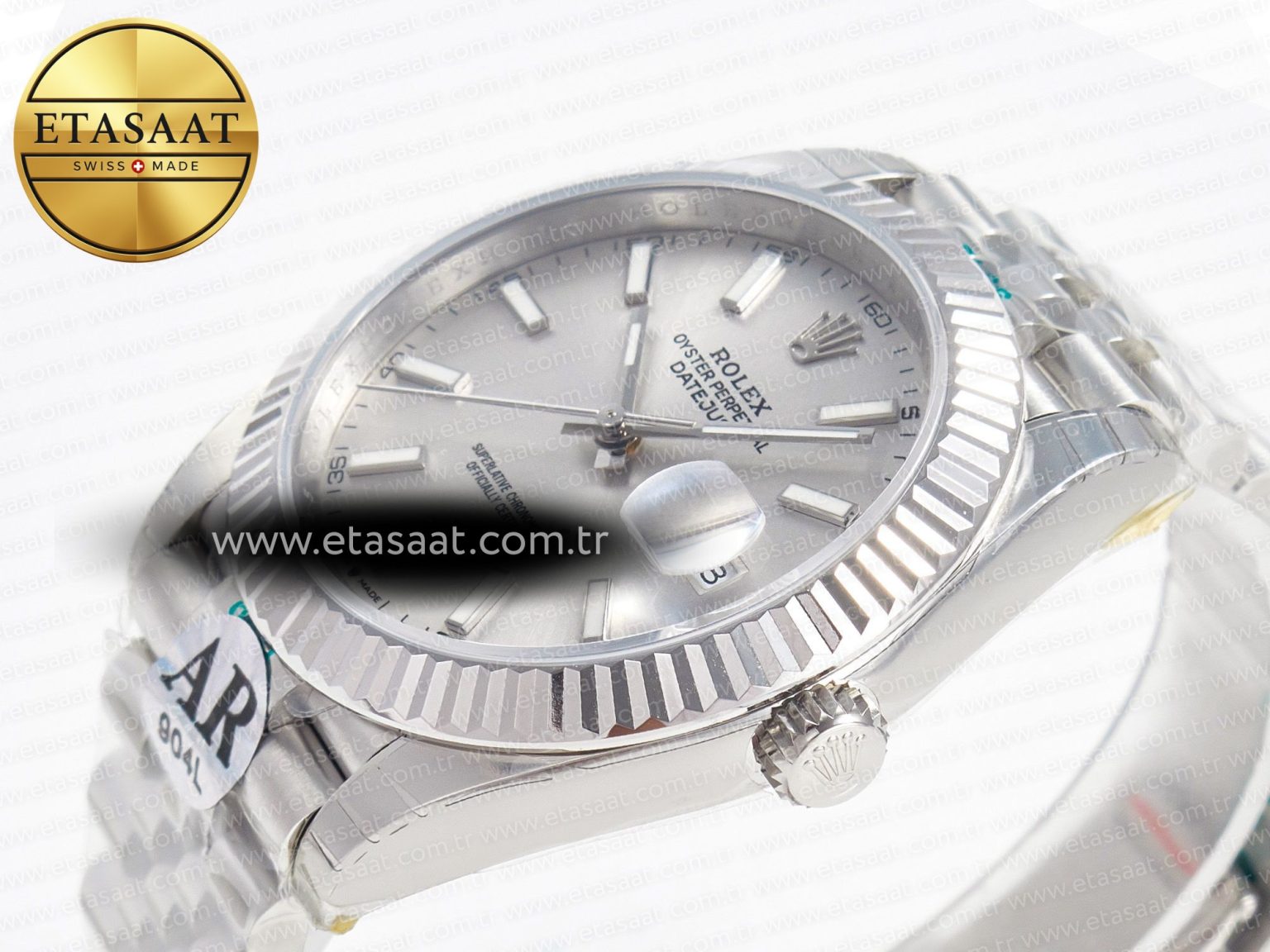 DateJust 41 126334 Fluted Bezel ARF 1:1 Best Edition 904L Steel Silver Stick Dial on Jubilee Bracelet VR3235 - Görsel 6