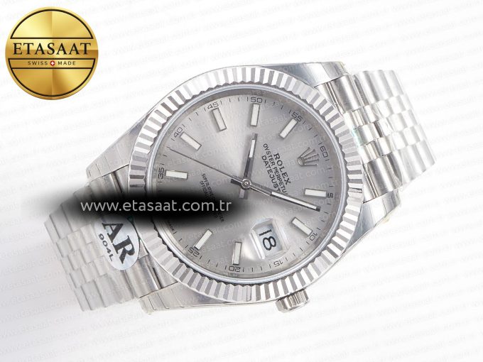 DateJust 41 126334 Fluted Bezel ARF 1:1 Best Edition 904L Steel Silver Stick Dial on Jubilee Bracelet VR3235 - Görsel 8