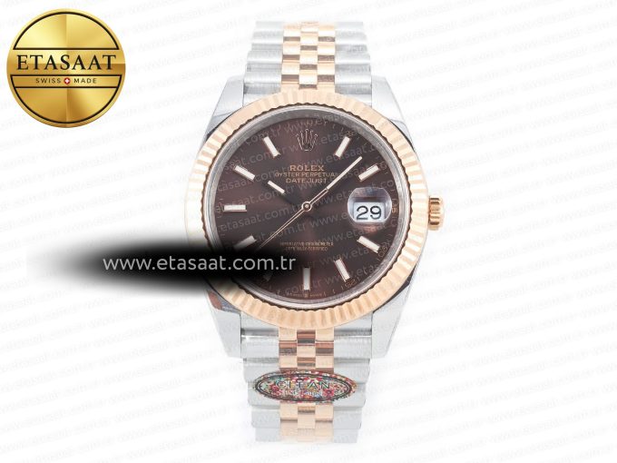 DateJust 41mm 126331 904L SS/RG Clean 1:1 Best Edition Brown Dial on Jubilee Bracelet VR3235 - Görsel 3