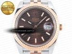 DateJust 41mm 126331 904L SS/RG Clean 1:1 Best Edition Brown Dial on Jubilee Bracelet VR3235 - Görsel 4