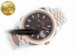 DateJust 41mm 126331 904L SS/RG Clean 1:1 Best Edition Brown Dial on Jubilee Bracelet VR3235 - Görsel 8