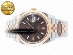 DateJust 41mm 126331 904L SS/RG Clean 1:1 Best Edition Brown Dial on Jubilee Bracelet VR3235 - Görsel 9