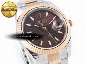 DateJust 41mm 126331 904L SS/RG Clean 1:1 Best Edition Brown Dial on Oyster Bracelet VR3235 - Görsel 5