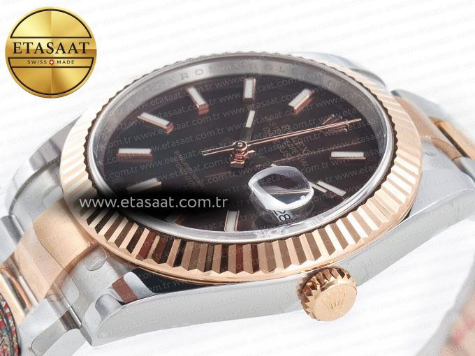 DateJust 41mm 126331 904L SS/RG Clean 1:1 Best Edition Brown Dial on Oyster Bracelet VR3235 - Görsel 6