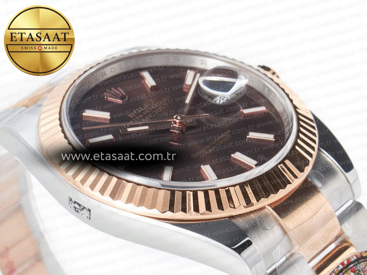 DateJust 41mm 126331 904L SS/RG Clean 1:1 Best Edition Brown Dial on Oyster Bracelet VR3235 - Görsel 7