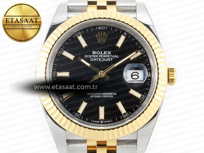 DateJust 41mm 126333 Clean Best Edition Black Stick Dial on Jubilee Bracelet VR3235 - Görsel 4