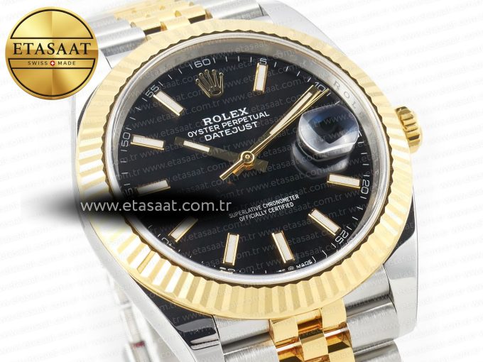 DateJust 41mm 126333 Clean Best Edition Black Stick Dial on Jubilee Bracelet VR3235 - Görsel 5