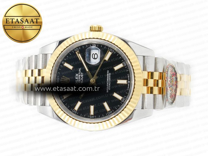 DateJust 41mm 126333 Clean Best Edition Black Stick Dial on Jubilee Bracelet VR3235 - Görsel 9