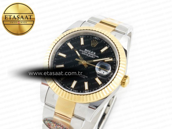 DateJust 41mm 126333 Clean Best Edition Black Stick Dial on Oyster Bracelet VR3235 - Görsel 1