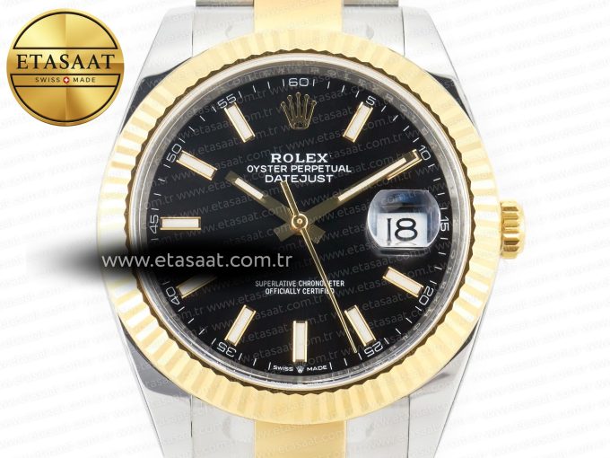 DateJust 41mm 126333 Clean Best Edition Black Stick Dial on Oyster Bracelet VR3235 - Görsel 4