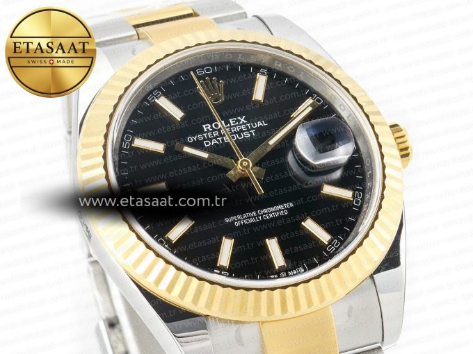 DateJust 41mm 126333 Clean Best Edition Black Stick Dial on Oyster Bracelet VR3235 - Görsel 5