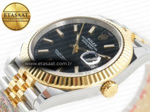 DateJust 41mm 126333 Clean Best Edition Black Stick Dial on Oyster Bracelet VR3235 - Görsel 6