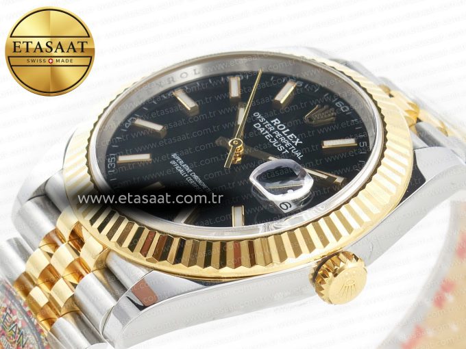 DateJust 41mm 126333 Clean Best Edition Black Stick Dial on Oyster Bracelet VR3235 - Görsel 6