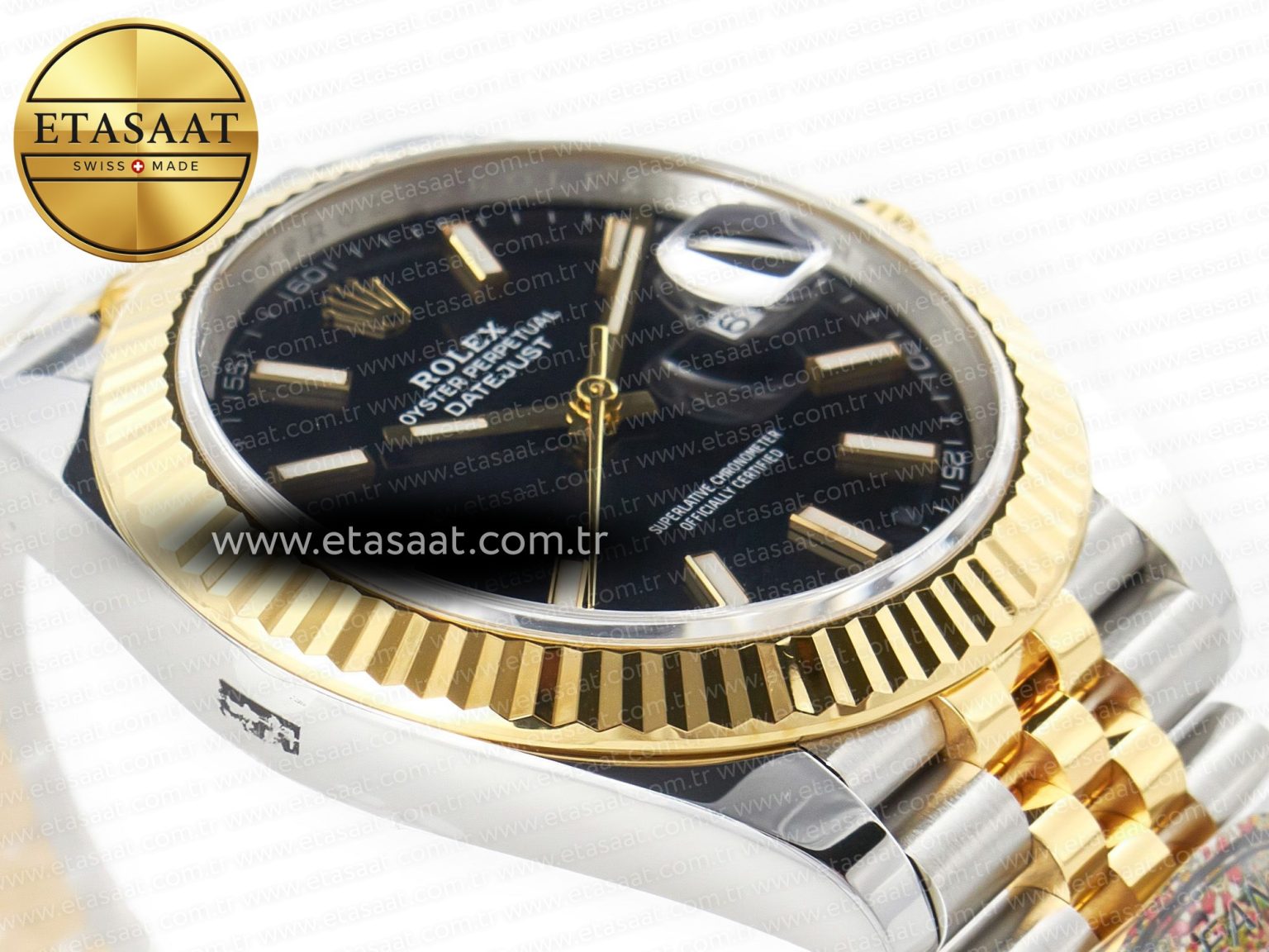 DateJust 41mm 126333 Clean Best Edition Black Stick Dial on Oyster Bracelet VR3235 - Görsel 7