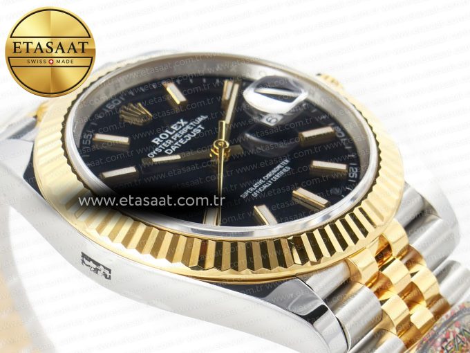 DateJust 41mm 126333 Clean Best Edition Black Stick Dial on Oyster Bracelet VR3235 - Görsel 7
