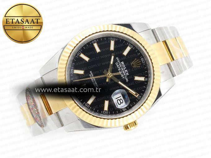 DateJust 41mm 126333 Clean Best Edition Black Stick Dial on Oyster Bracelet VR3235 - Görsel 8