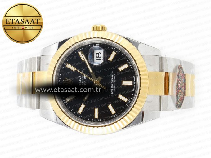 DateJust 41mm 126333 Clean Best Edition Black Stick Dial on Oyster Bracelet VR3235 - Görsel 9