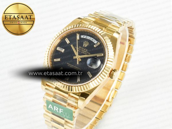 Rolex Day Date 228238 Steel Black Crystal Diamonds VR3255