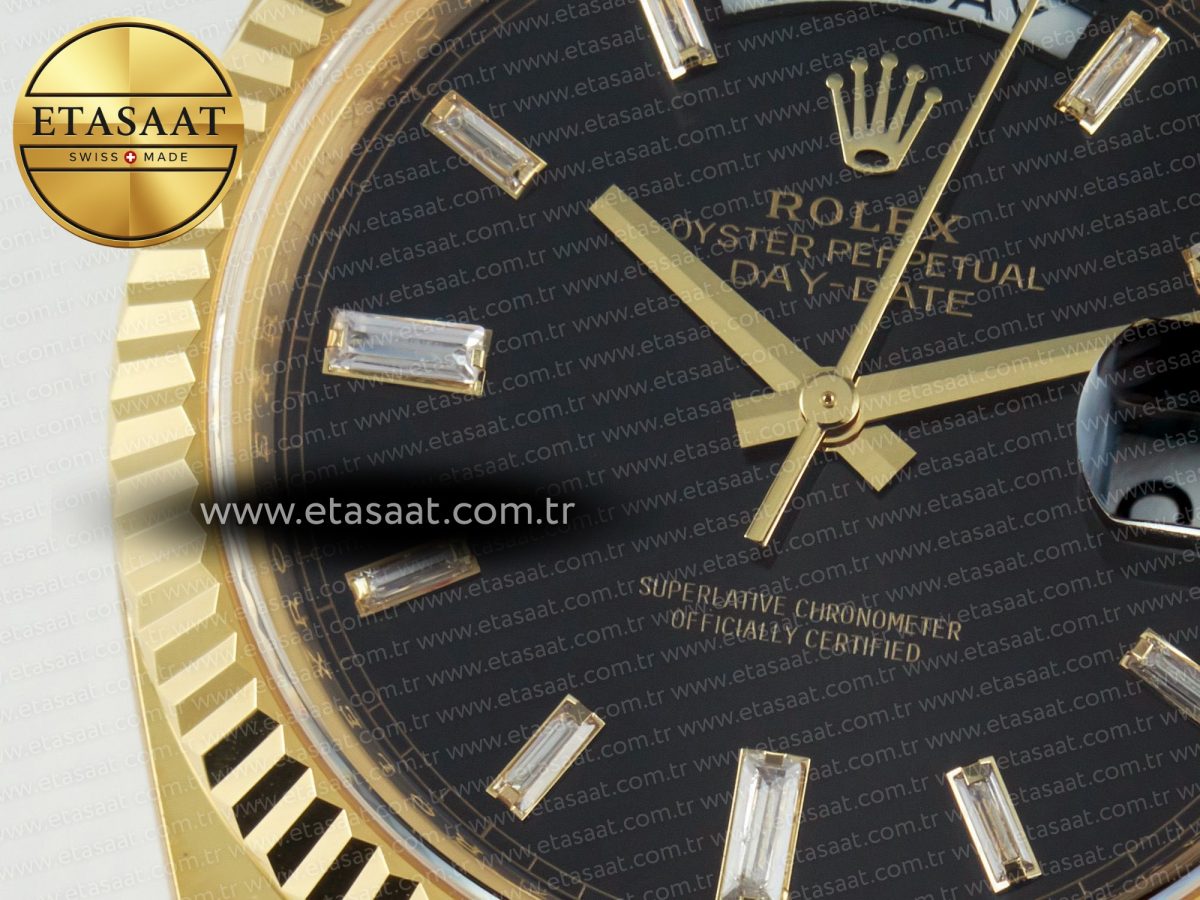 Rolex Day Date 228238 Steel Black Crystal Diamonds VR3255 - Görsel 10