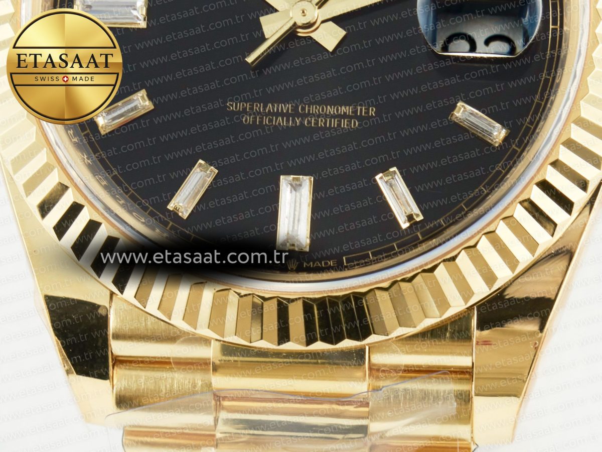 Rolex Day Date 228238 Steel Black Crystal Diamonds VR3255 - Görsel 13