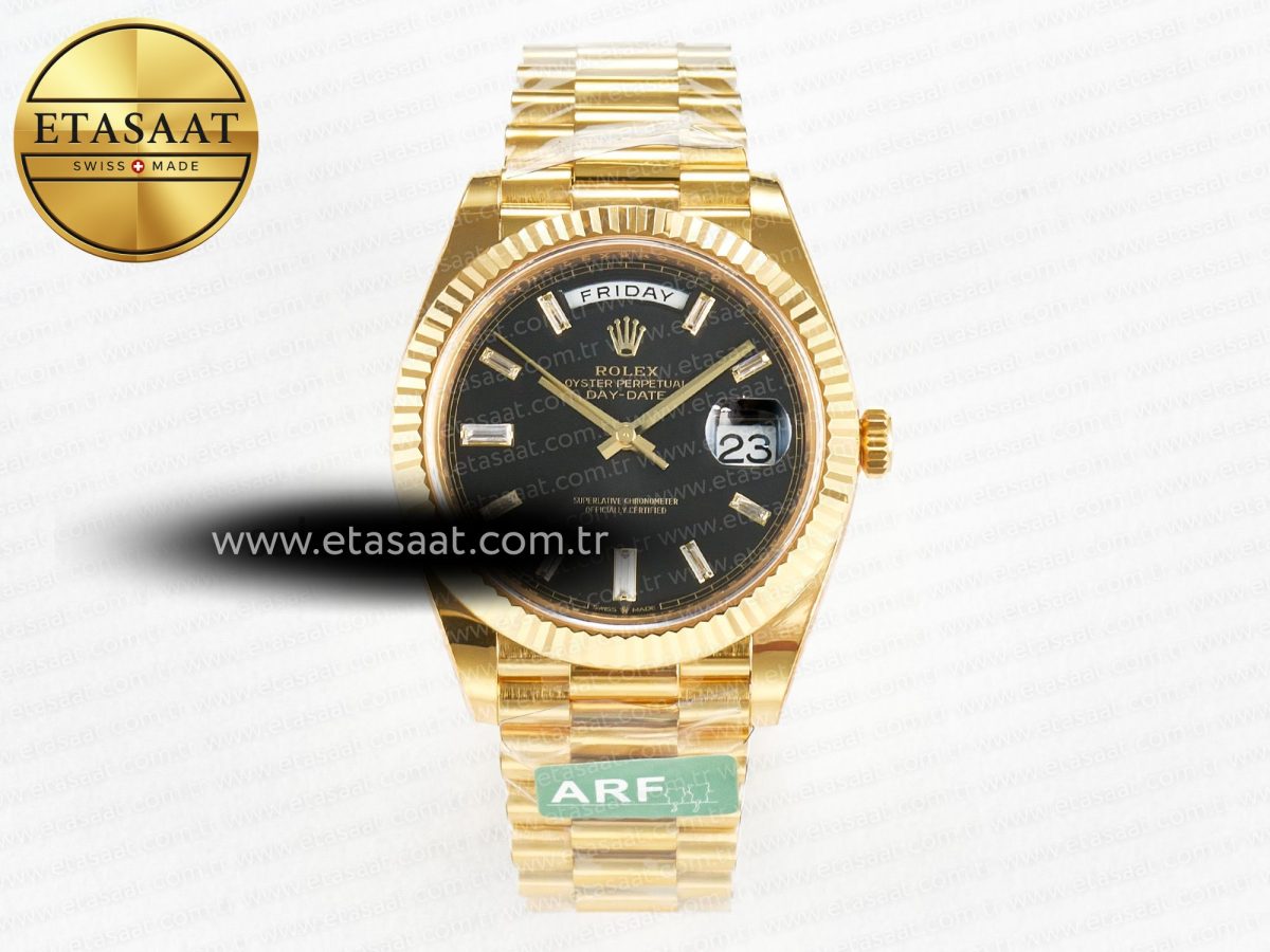 Rolex Day Date 228238 Steel Black Crystal Diamonds VR3255 - Görsel 3
